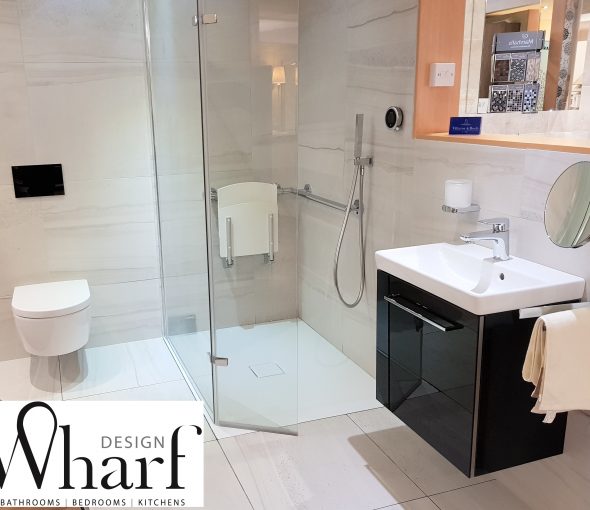 Wharf Design Displays - Bay 33 Villeroy & Boch Avento with V&B Franklin Tiles Aqata Spectra Screen Keuco Accesories Aqualisa Q Smart shower system